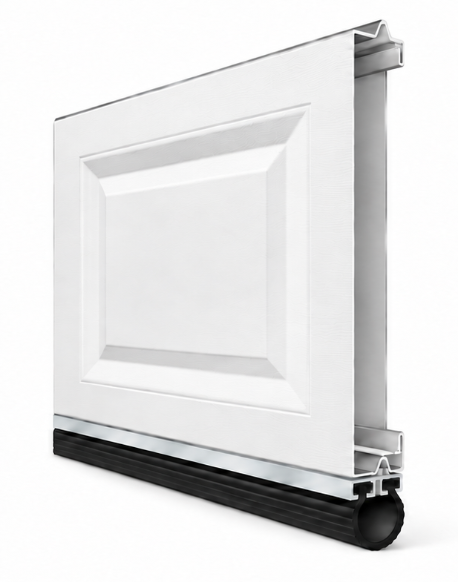 Non-insulated single-layer steel garage door panel
